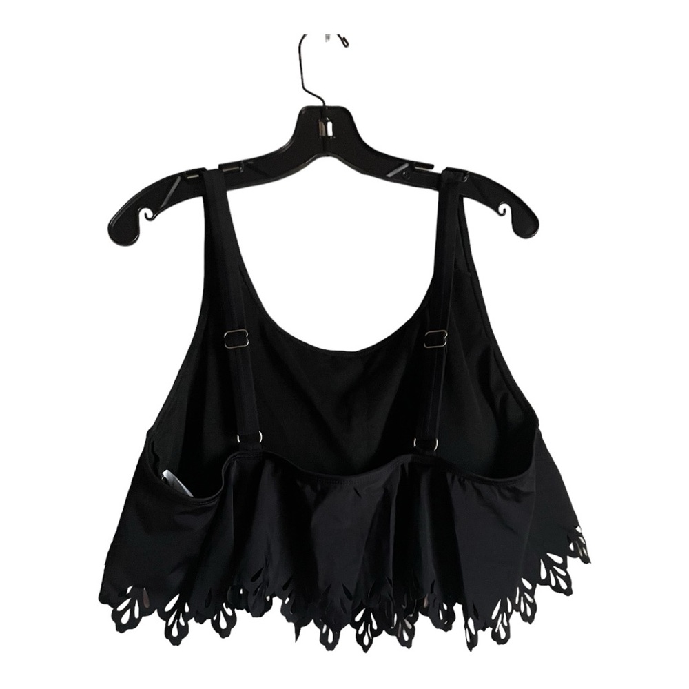 Black Lace Trim Swim Top - Picture 4 of 11